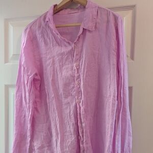 CP Shades Pink linen shirt, size M, NWOT